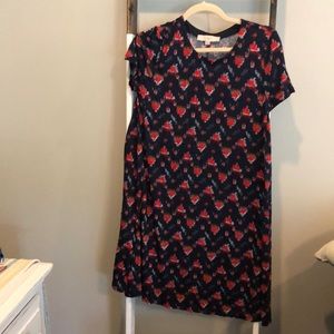 Loft Ikat Short Sleeve Swing Dress